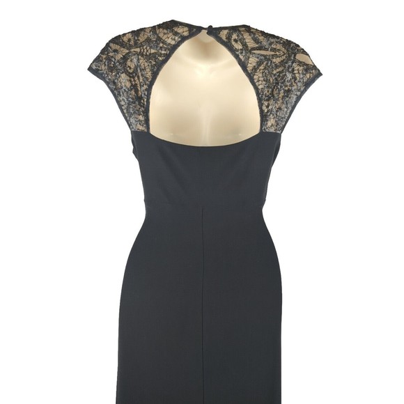 LAUREN Ralph Lauren Evening Dress Black Maxi Emelia Gown Ruched Sequins Sexy 10 - Picture 7 of 10